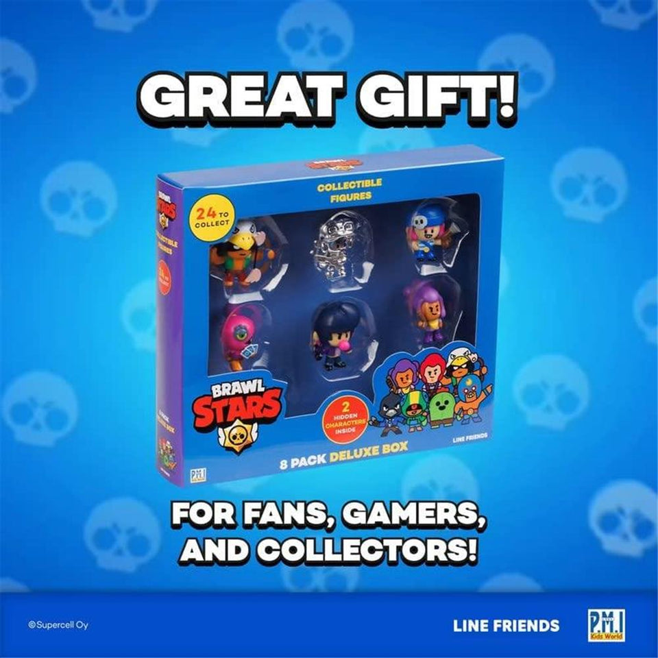 Brawl Stars Figures 8pk Spike Chrome Jessy Bo Penny Shelly Sandy Brawler PMI International