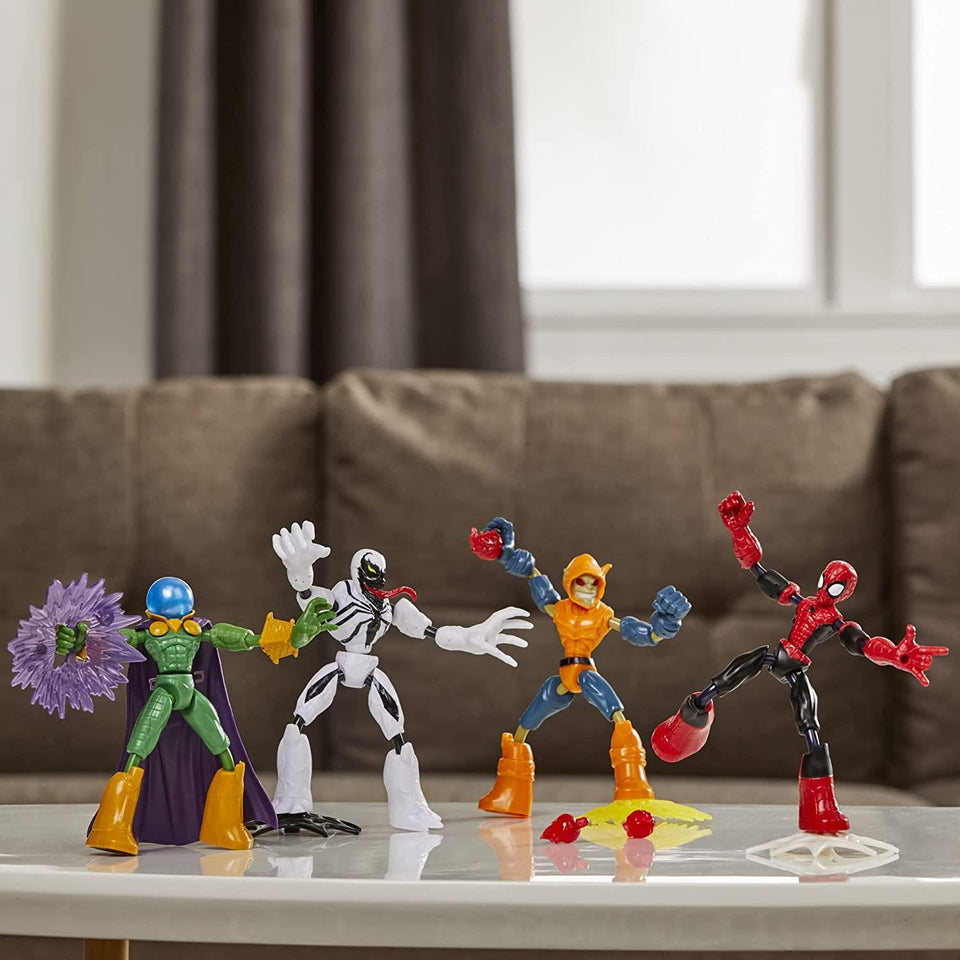 Spider-Man Marvel Bend & Flex Anti-Venom Mysterio Hobgoblin Heroes Figure Set Hasbro