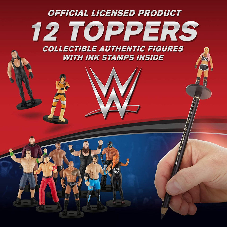 WWE Pencil Toppers 12pk Shinsuke Nakamura Rey Mysterio The Rock Undertaker PMI International