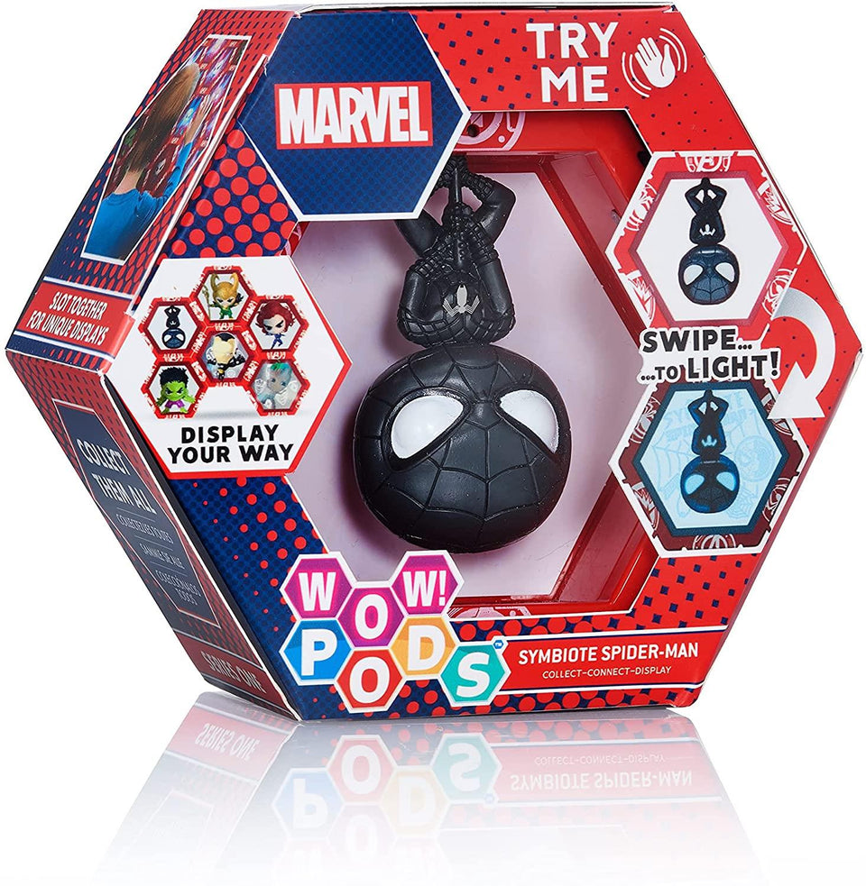 WOW Pods Marvel Symbiote Spider-Man Swipe Light-Up Connect Avengers Collection Figure