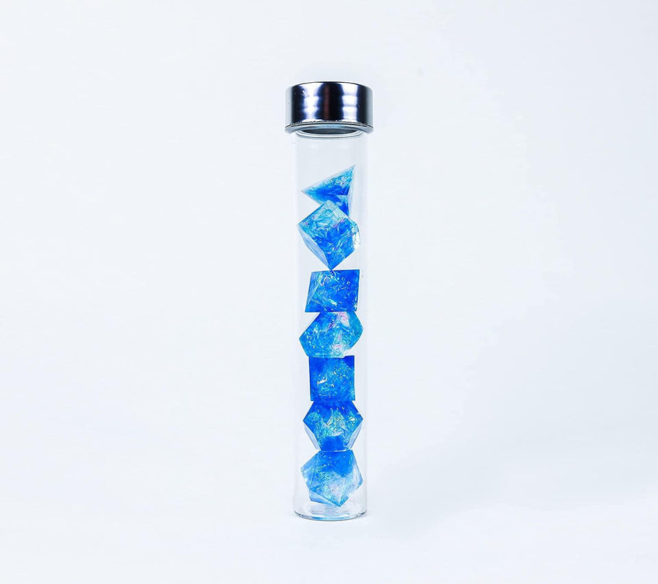 Sirius Dice 7-Set Cloak & Dagger Blue Dice Pack UV Black Light Numbers