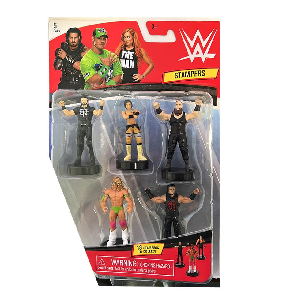 WWE Wrestler Superstar Stampers 5pk Party Cake Toppers Character Figures Set PMI International