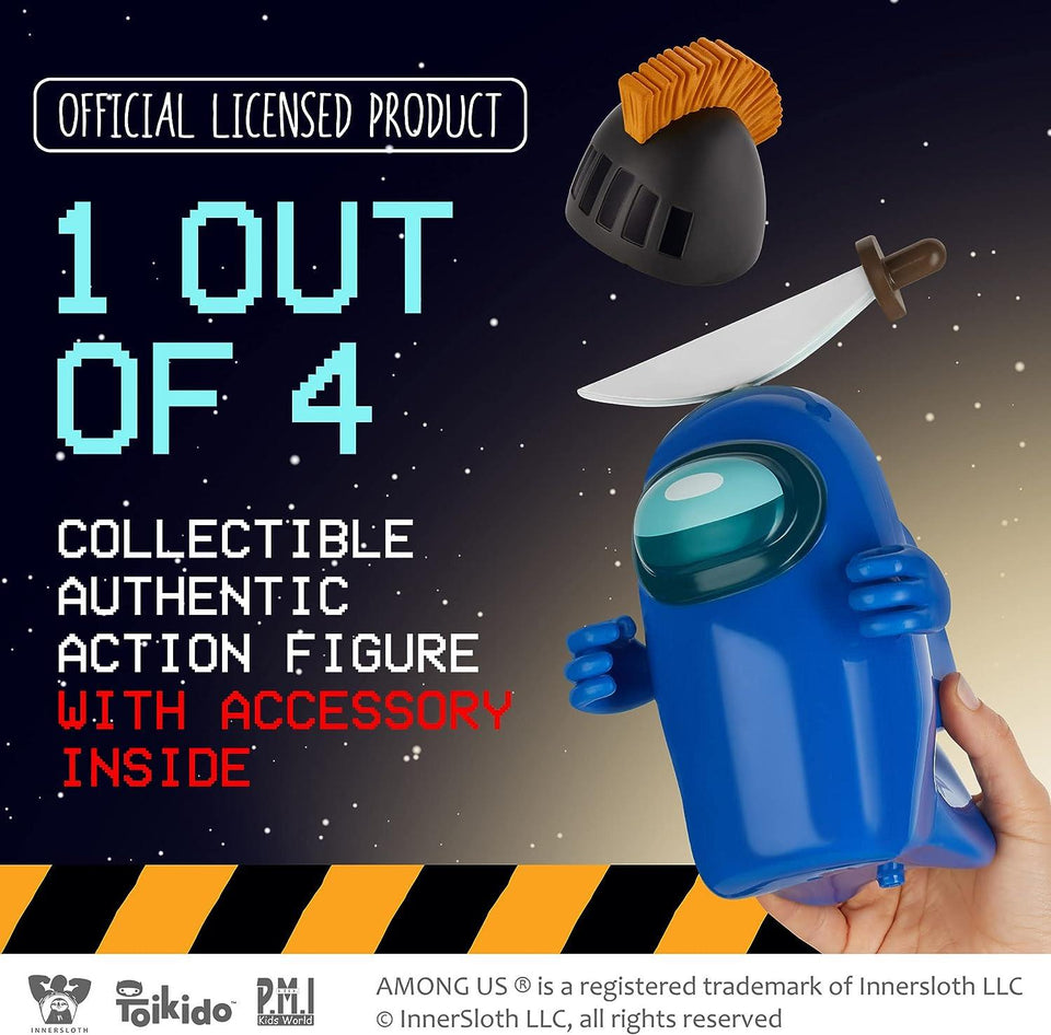 Among Us Blue Ghost Chop-Chop Action Figure Knife Hat Knighted Helmet Accessories PMI International