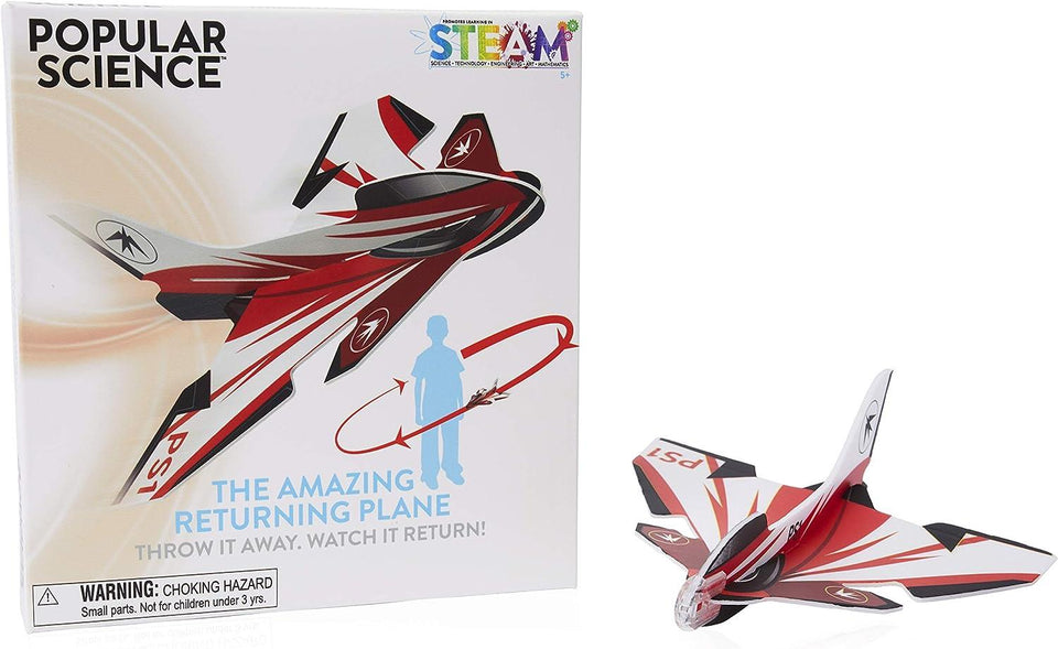 Popular Science Amazing Returning Plane Kids Activity Toy Adjustable Wings WOW! Stuff