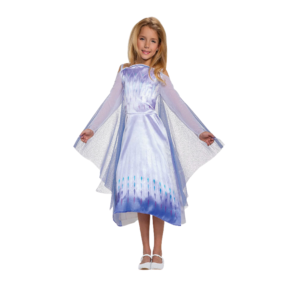 Disney Frozen 2 Elsa Snow Queen Girls Dress Cape Costume - Medium (7/8)